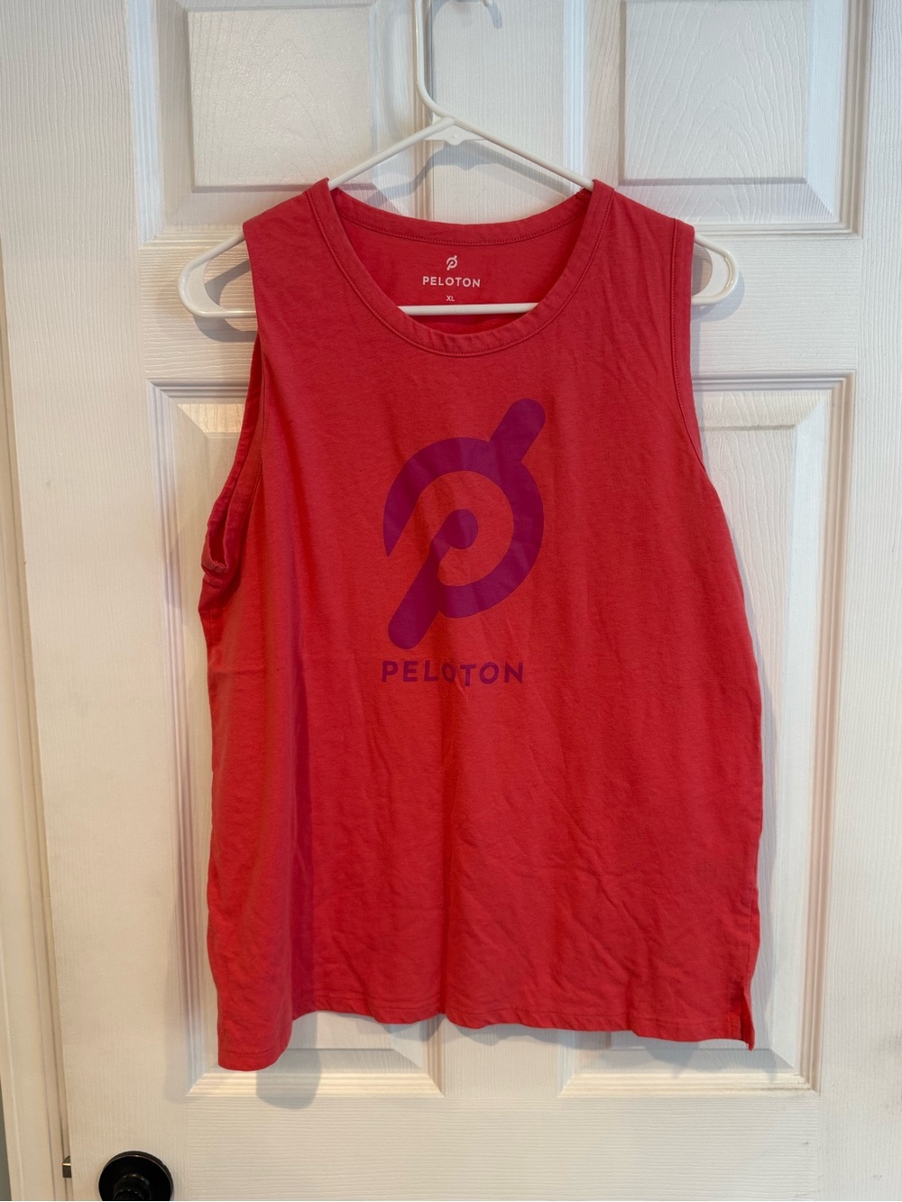 Peloton Pink Tank Top with Purple Logo